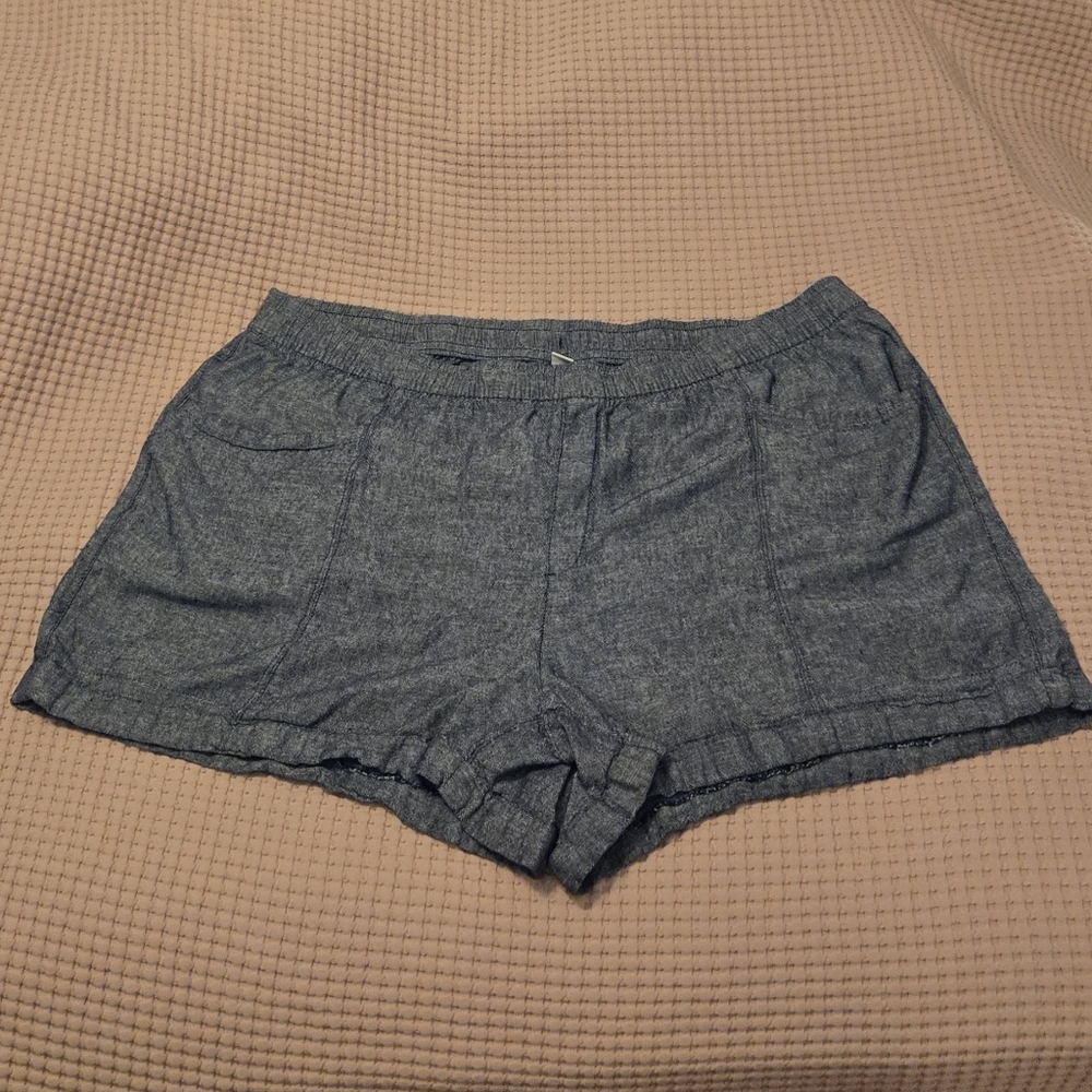 Old Navy High Waist Linen Blue Shorts